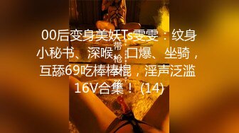 00后变身美妖Ts雯雯：纹身小秘书、深喉、口爆、坐骑，互舔69吃棒棒棍，淫声泛滥 16V合集！ (14)